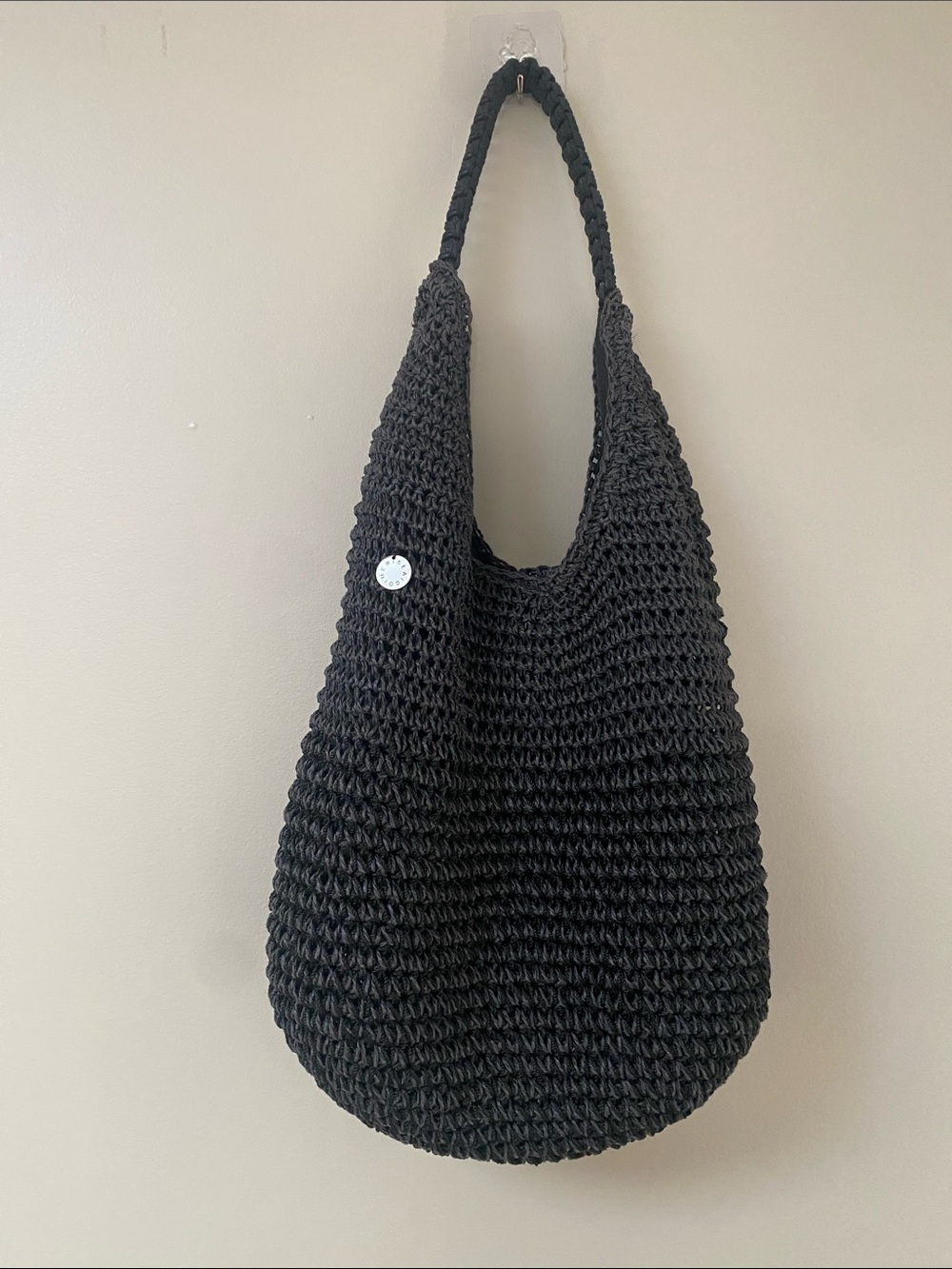 MerSea black Crochet slouchy straw Boho Bag